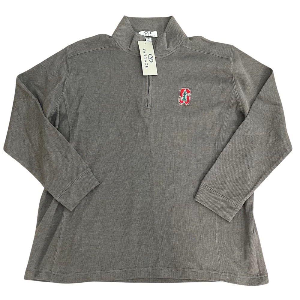 NWT Vantage Women’s Stanford Gray 1/4 Zip Pullover Sweater 2X